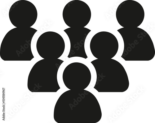 Group of people, population icon black & white