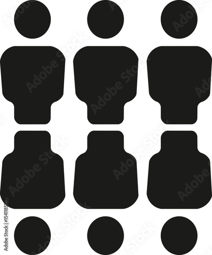 Group of people, population icon black & white