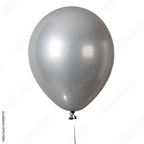 Silver balloon isolation on transparent background