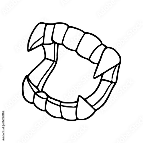 Halloween vampire teeth outline