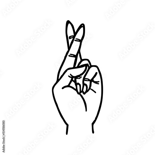 fingers crossed gesture for good luck and hope