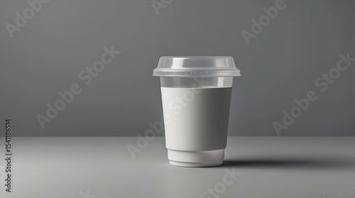 Blank White Coffee Cup Mockup on Gray Background