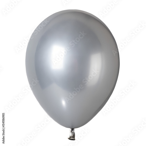 Silver balloon isolation on transparent background