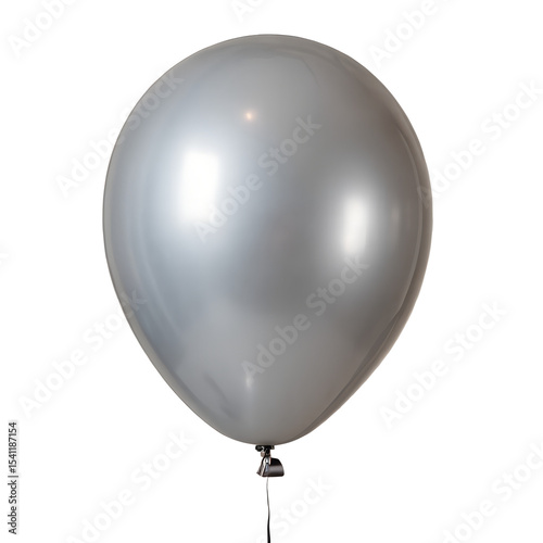 Silver balloon isolation on transparent background