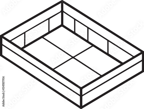 Tennis court black outline vector and illustration