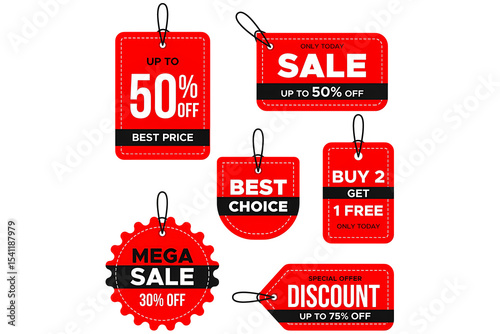 Sale tags collection. Special offer, big sale, discount, best price, mega sale banner set.isolated on clean backdrop, ideal for advertising, sales events, retail offers, marketing graphics, and banner