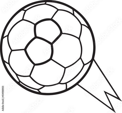 Soccer Ball black outline vector and illustration