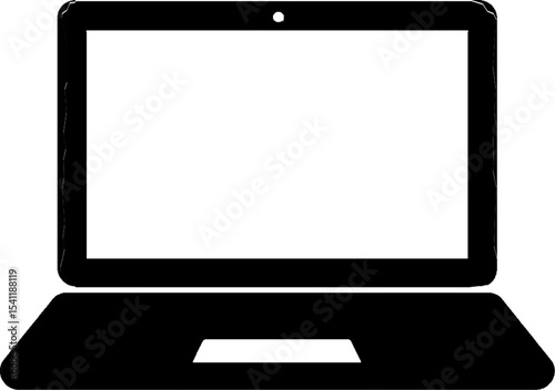 Laptop Silhouette Vector | Transparent Background PNG Clipart