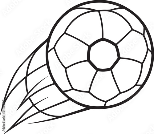 Soccer Ball black outline vector and illustration