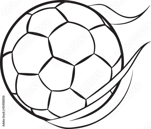 Soccer Ball black outline vector and illustration