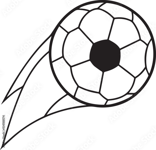 Soccer Ball black outline vector and illustration