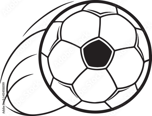 Soccer Ball black outline vector and illustration