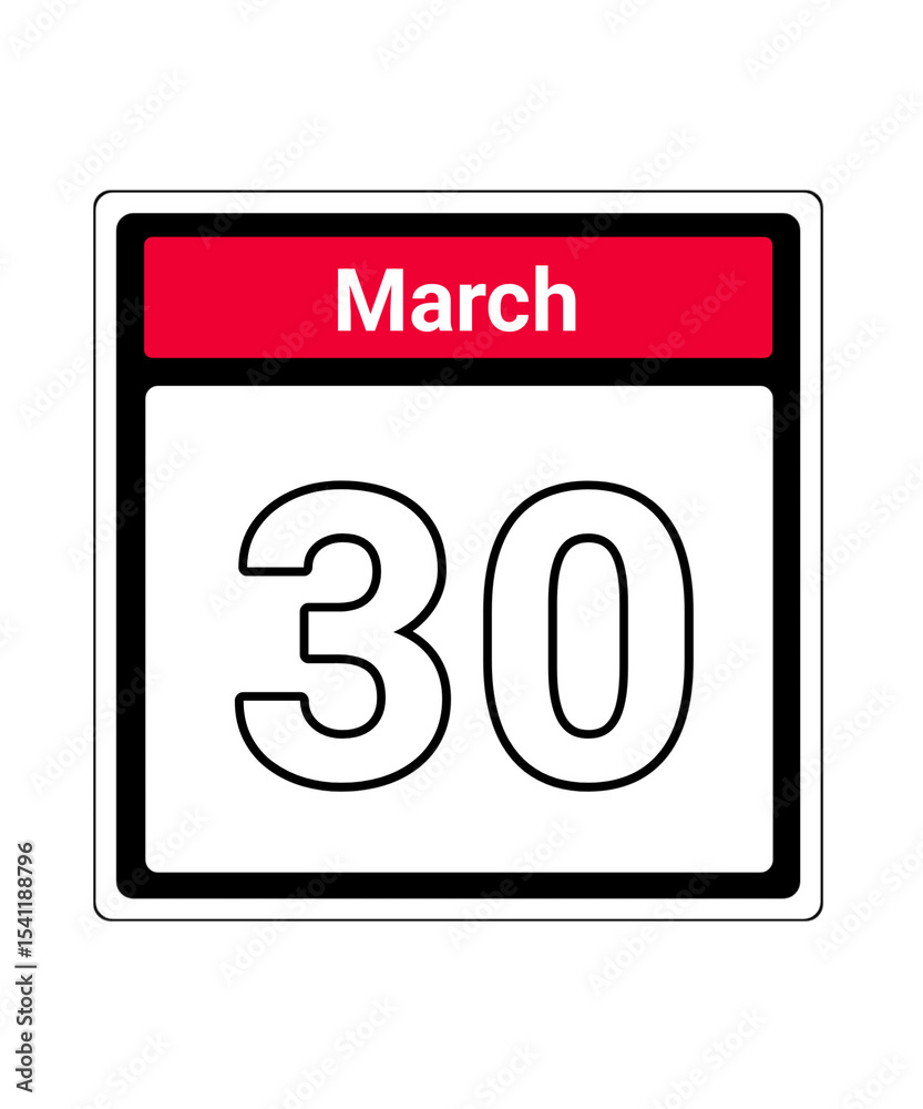 calendar icon march month date 30 calendar icon march month date 30