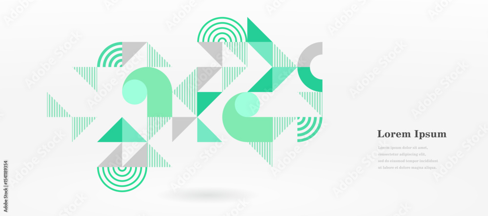 Fototapeta premium 幾何学 抽象 ストライプ 三角形 サークル パターン 背景