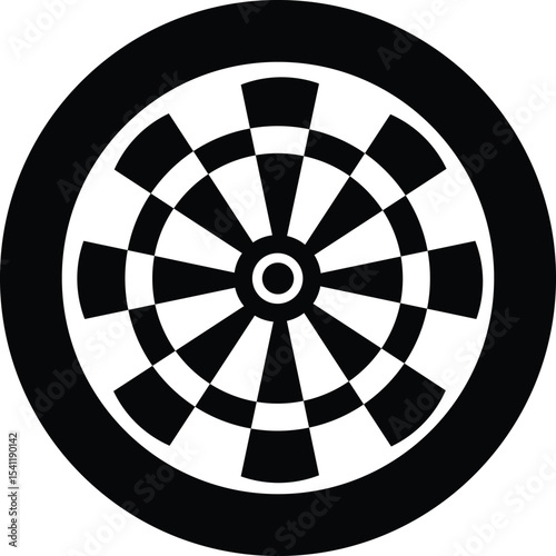 Dartboard Silhouette icon for Game Design , isolated on transparent background . 