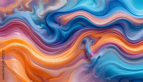 Abstract Liquid Color Waves Background with Smooth Gradient Flow for Modern Creative Design Projects
