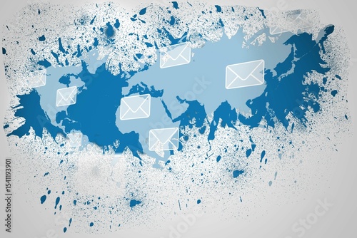 Splash on wall revealing email graphic