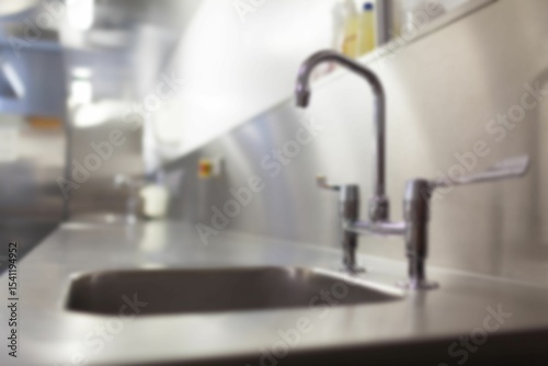 Sink in commercial kitchen