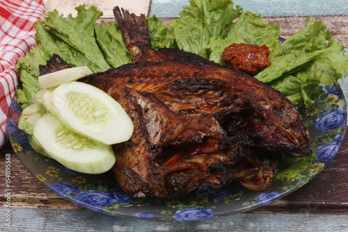 grilled fish with vegetables