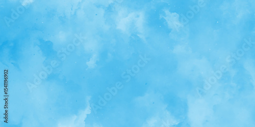 Bright blue cloudy sky vector illustration,  painted white clouds with pastel blue sky, watercolor illustration art marble painting abstract blue color texture, Hand painted abstract soft sky blue.
