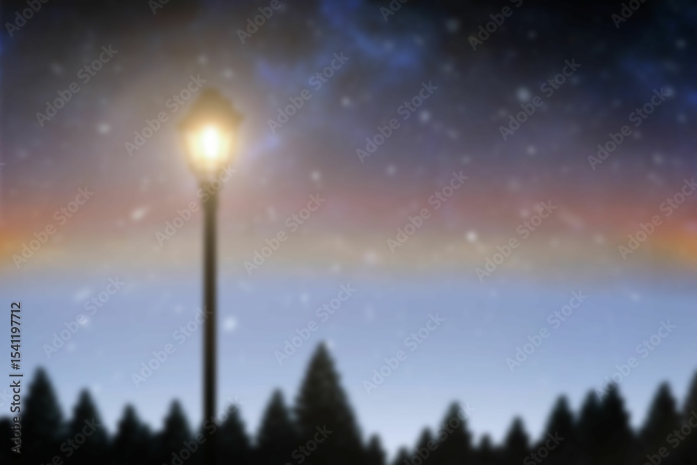 Obraz premium Blurred lampposts at night