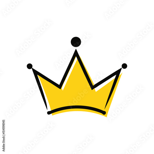 Simple yellow crown vector illustration on white background royalty concept