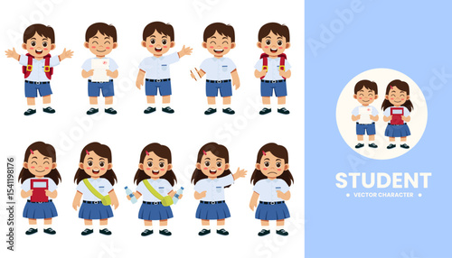 Set of Student character collection
