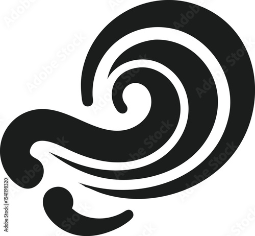 Calming gentle wave swirl silhouette design for stress relief and relaxation
