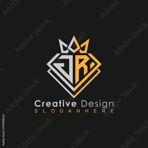Luxury Letter Logo – Crown & Diamond Monogram for Creative Branding
