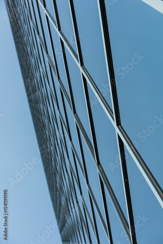 Close-up of glass office building