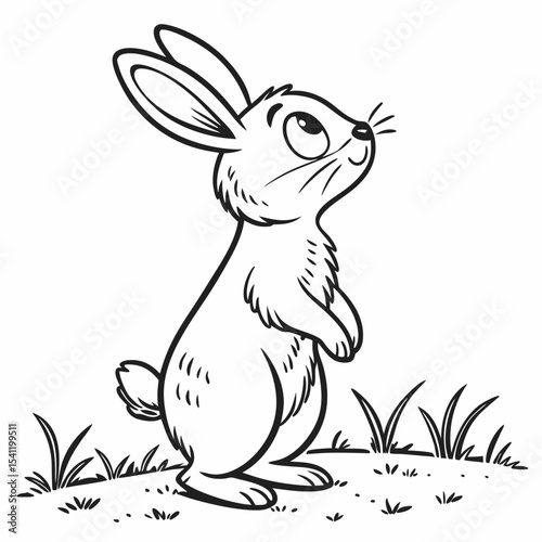 Cartoon Bunny with Ears Up Icon