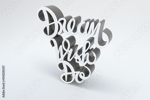 Dream wish do text block letters
