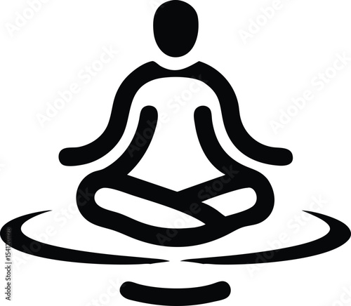 Silhouette design depicting a person meditating or engaging in self care routine