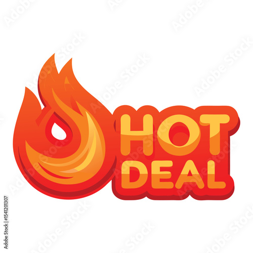 Vibrant vector illustration of a hot deal icon signifying sales and discount promotions