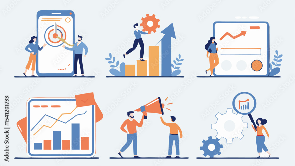 Fototapeta premium Group of People Icons Vector Illustration Set