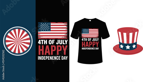 Celebrate independence day with patriotic designs july th themed vector graphics and apparel ideas editable stock vector illustration