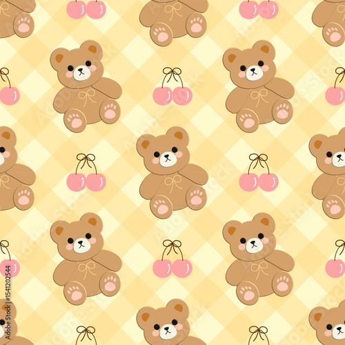 seamless pattern with teddy bear