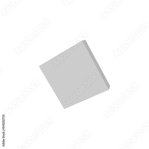White triangular prism isometric shape. Geometric 3D symbol. Vector isolated on white . Vector Illustration .  