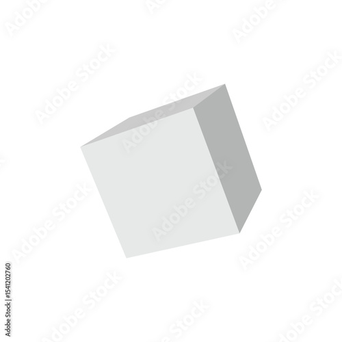 White triangular prism isometric shape. Geometric 3D symbol. Vector isolated on white . Vector Illustration .  