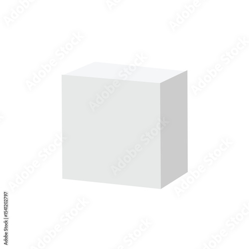 White triangular prism isometric shape. Geometric 3D symbol. Vector isolated on white . Vector Illustration .  