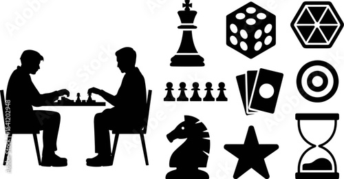 Chess and board games vector illustration for strategy games design and family fun activities design 100 editable stock vector illustration