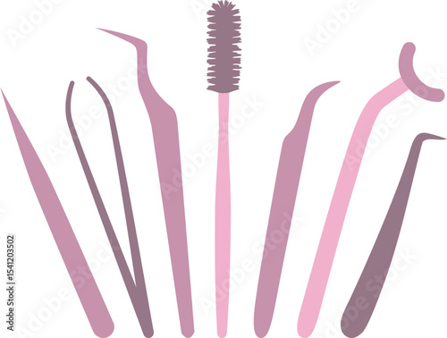 Set Of Eyelash Tweezers Beauty Makeup Equipment