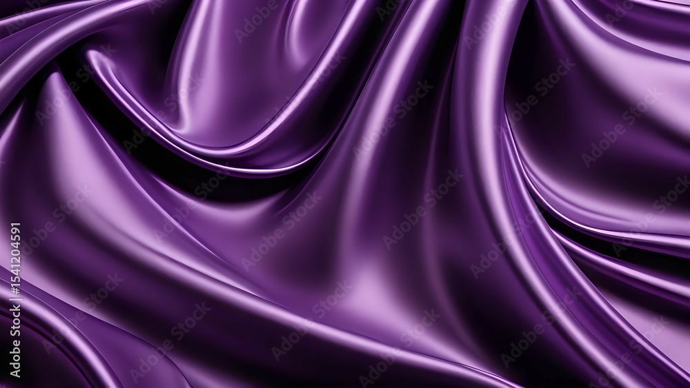 Fototapeta premium Luxurious Purple Silk Fabric Texture Elegant Draped Background