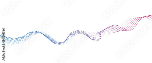 Flowing Dot Wave halftone gradient pattern on transparent background	
