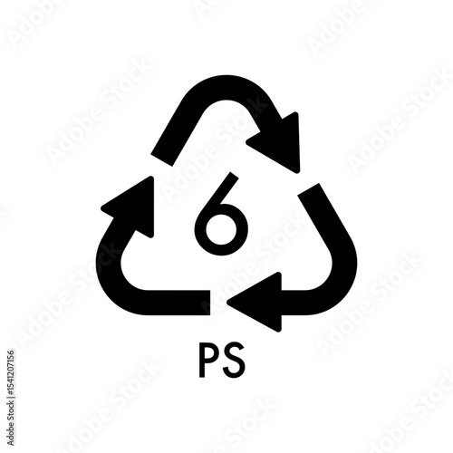 PS 06 RECYCLING PLASTIC SYMBOL VECTOR LOGO