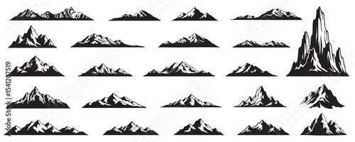 Perfect mountain silhouette collection design.