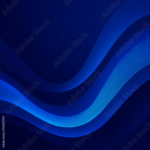 Abstract flowing blue wave lines on a deep digital background with smooth curves and glowing gradients perfect for tech themes, modern design, and artistic visual concepts, unique design Pro.