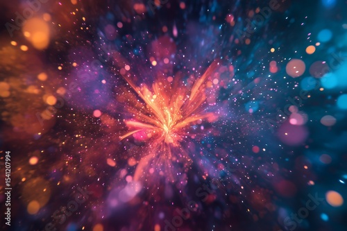 Abstract Colorful Light Burst Explosion Background