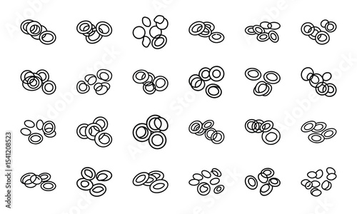 Hand drawn circle sets on a white background for design elements abstract art concept