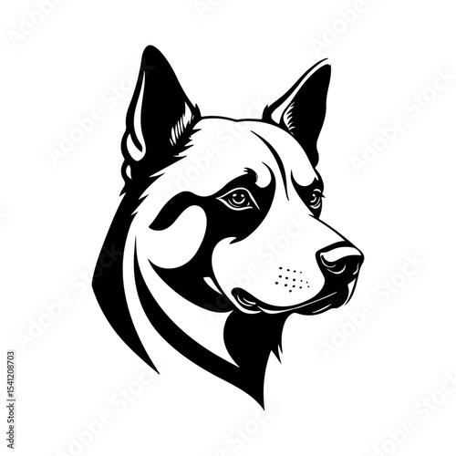 black and white dog vector design